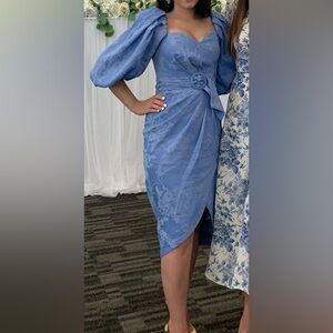 Ever New Asymmetrical Blue Floral Dress